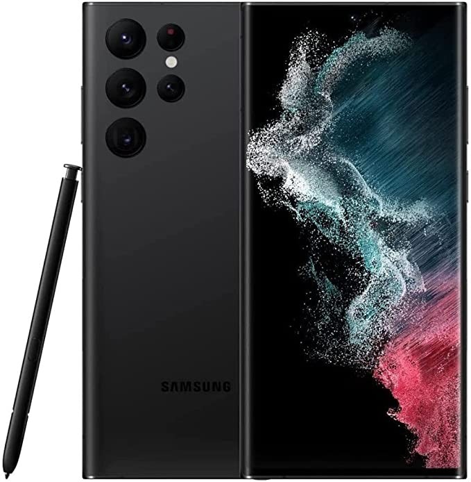 Samsung Galaxy S22 Ultra Smartphone, Factory Unlocked Android Phone, 512GB, 8K Camera and Video, Brightest Display, S Pen, Long Battery Life, Fast 4nm Processor, US Version, Phantom Black (Renewed)