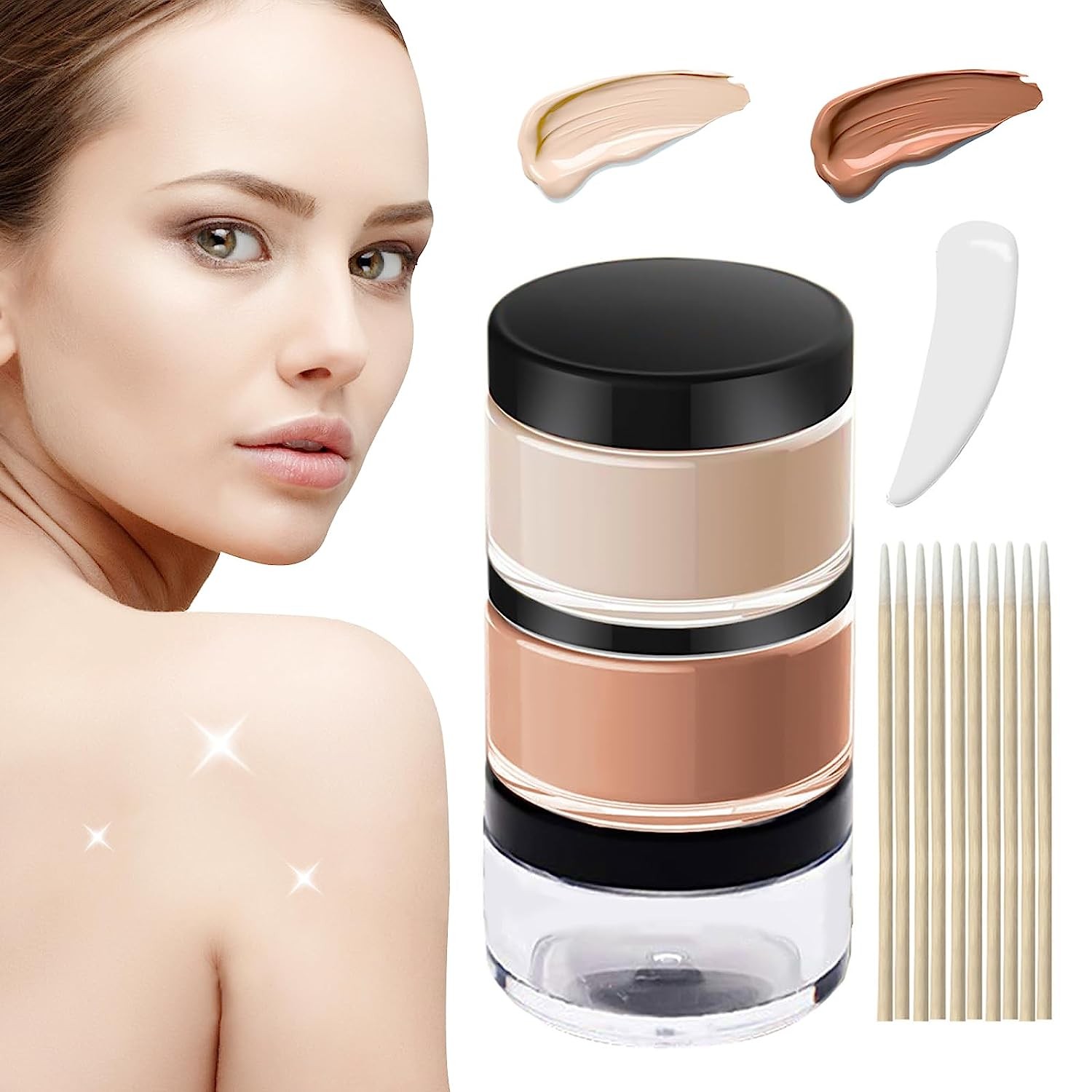 Tattoo Cover Up - Waterproof & Long-Lasting Tattoo Cover Up Makeup Tattoo Concealer, Perfect for Cover Up Tattoo/Scar/Acne/Vitiligo, For All Skin Types, 2 Colors