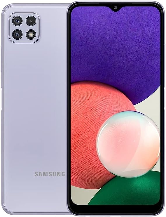 Samsung Galaxy A22 5G (128GB, 4GB) 6.6 Inch 90Hz, Android 11, 48MP Triple Camera, Dual SIM 4G Voltage Unlocked (US+Global, GSM Only) International Model A226BR/DSN (Super Fast Charging er Bundle, Viol